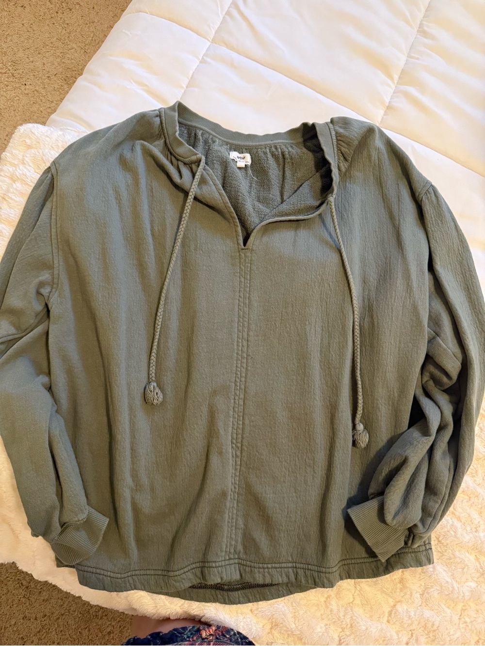 Olive Green Pullover Top Aerie